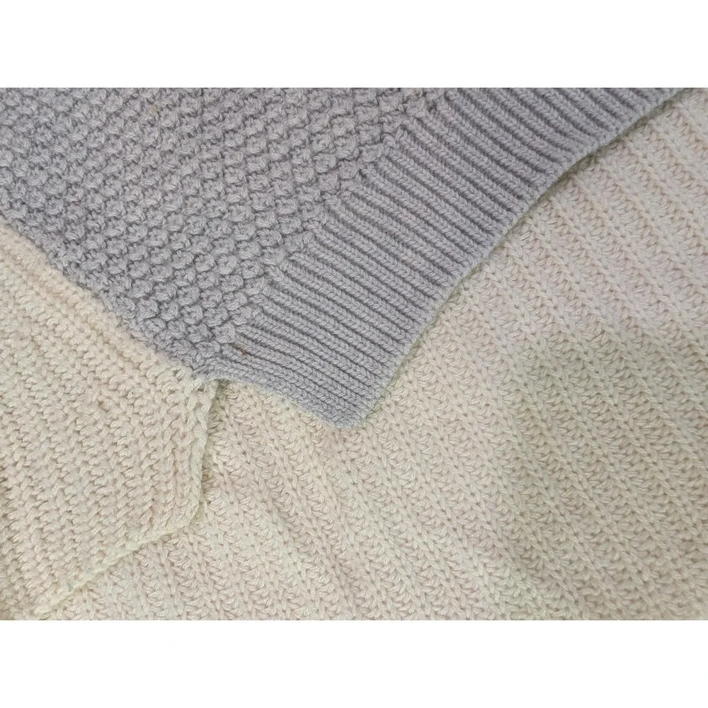 Loft Ann Taylor Cream‎ Gray Textured Pullover Sweater Women's Size XS